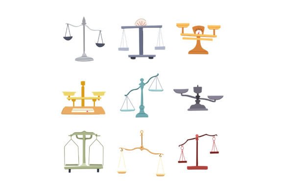 Download Balance Scale Set Cartoon Vector Illustr - Premium Resources