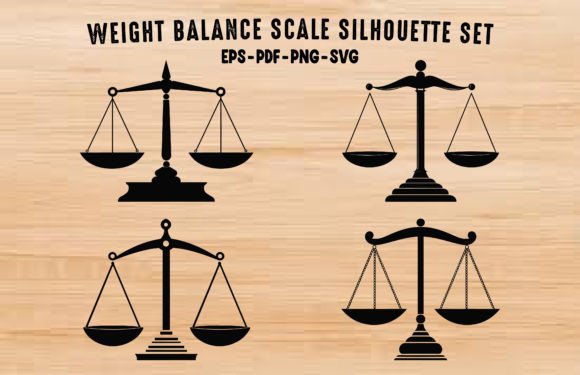Download Beam Balance Scale Silhouette Vector Set - Premium Resources