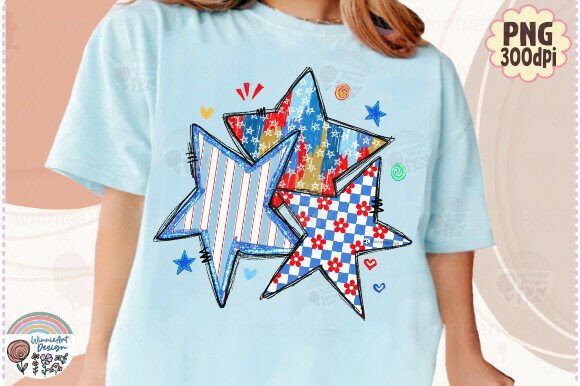 Download Stars and Stripes Trendy 4th of July PNG - Star Collection