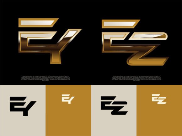 Download 2 Sets of EY-EZ Initials Luxury Logos - Logos Collection
