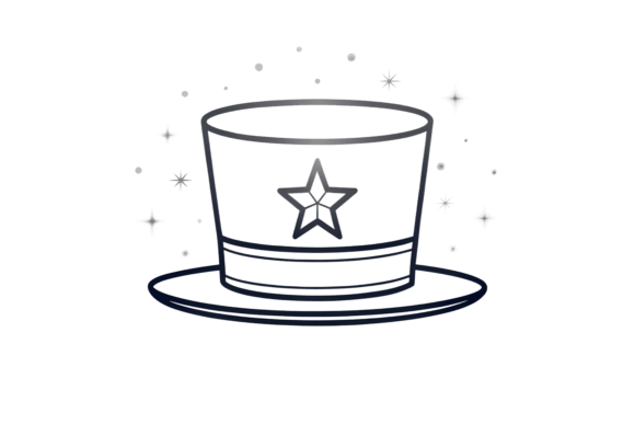 Download Magical Star Top Hat Art Design - Star Collection