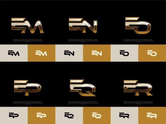 Download 6 Sets of EM-ER Initials Luxury Logos - Logos Collection