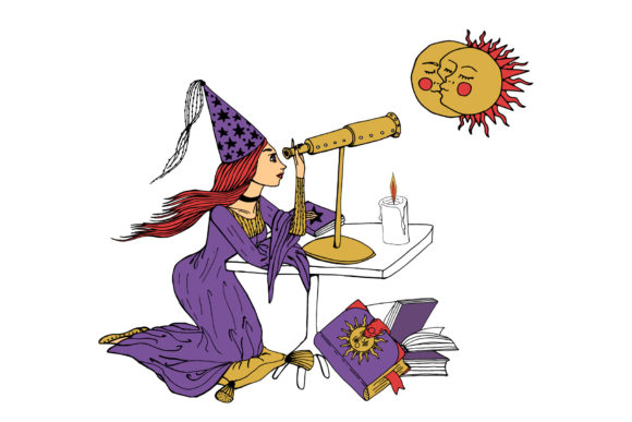 Download Esoteric Stargazer Astrologer Girl PNG - Star Collection