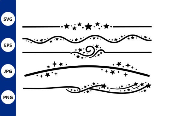 Download Ornamental Swirl Dividers with Stars Set - Star Collection